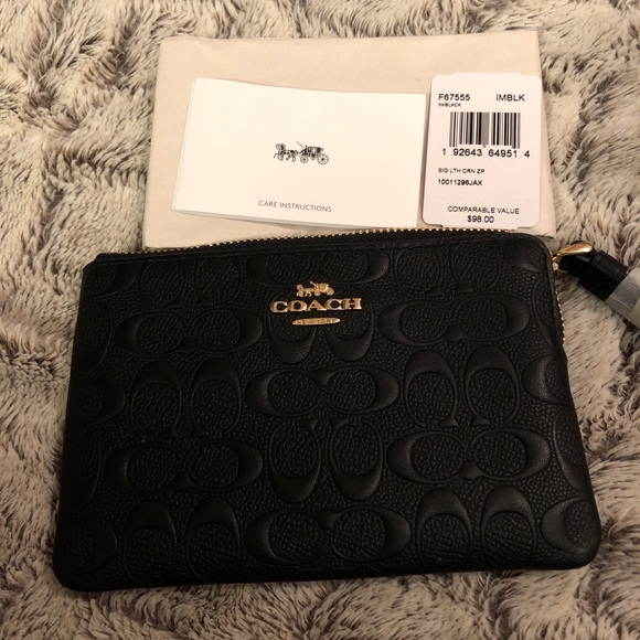 Coach Handbags - NWT Coach embossed zip around wristlet